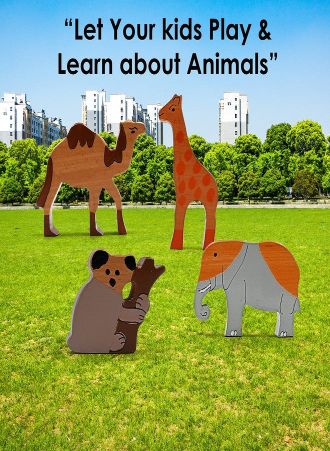 فيكريدا مجموعة ألعاب فيكريدا المكونة من 4 قطع من مجسمات الحيوانات الخشبية، مصنوعة من خشب طبيعي ناعم، ألعاب تعليمية للأطفال الصغار في مرحلة ما قبل المدرسة - Image 2